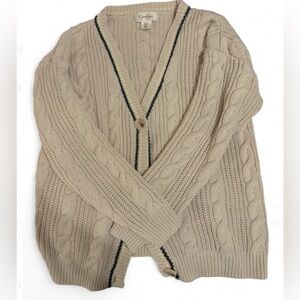 Jessica Simpson Cream Cable Knit Cardigan